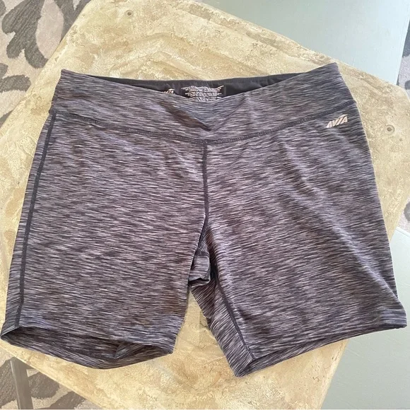 $10 SALE Avia Workout Shorts Activewear Women XL Black Charcoal Grey Athleisure - Picture 2 of 8